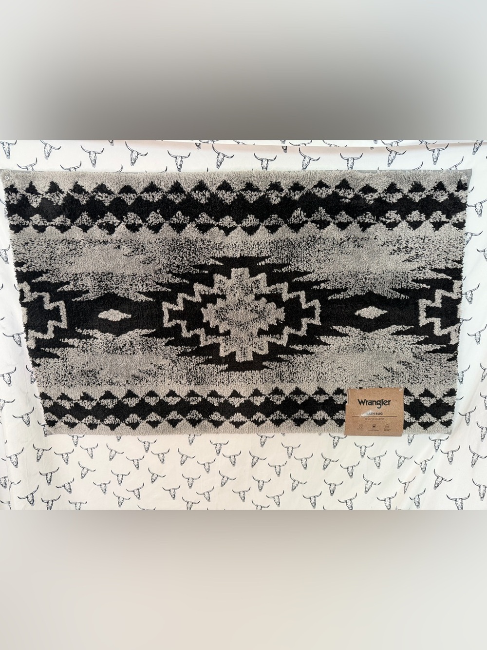 Wrangler Black and gray Southwestern Bath Mat